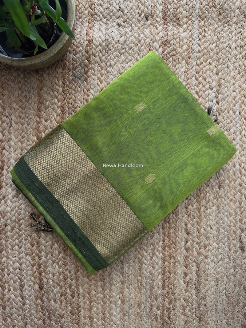 Maheshwari Perrot Green Lotus Butta Saree LBS048