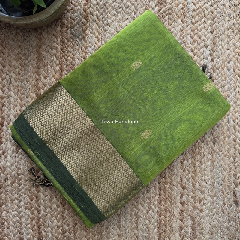 Maheshwari Perrot Green Lotus Butta Saree LBS048