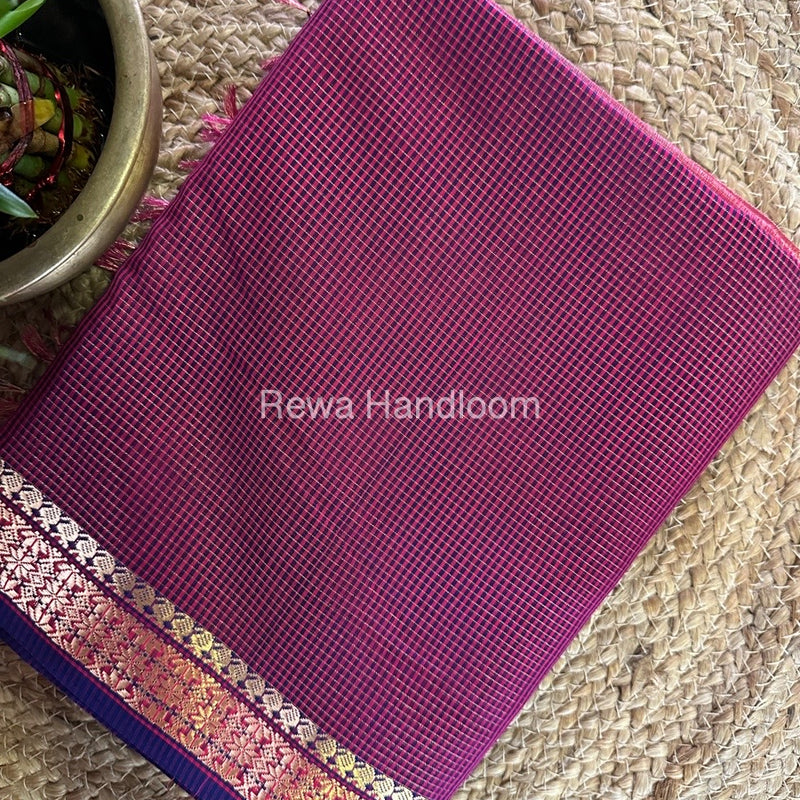 Maheshwari Magenta Tissue Silk Saree TCB0055