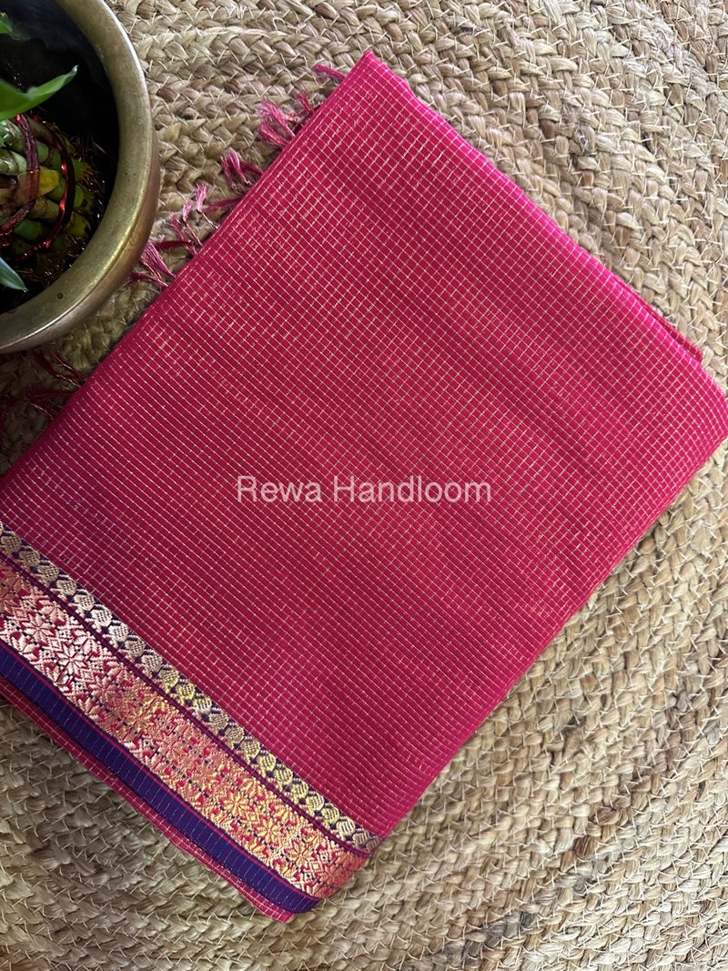 Maheshwari Rani Pink Tissue Silk Saree TCB0053