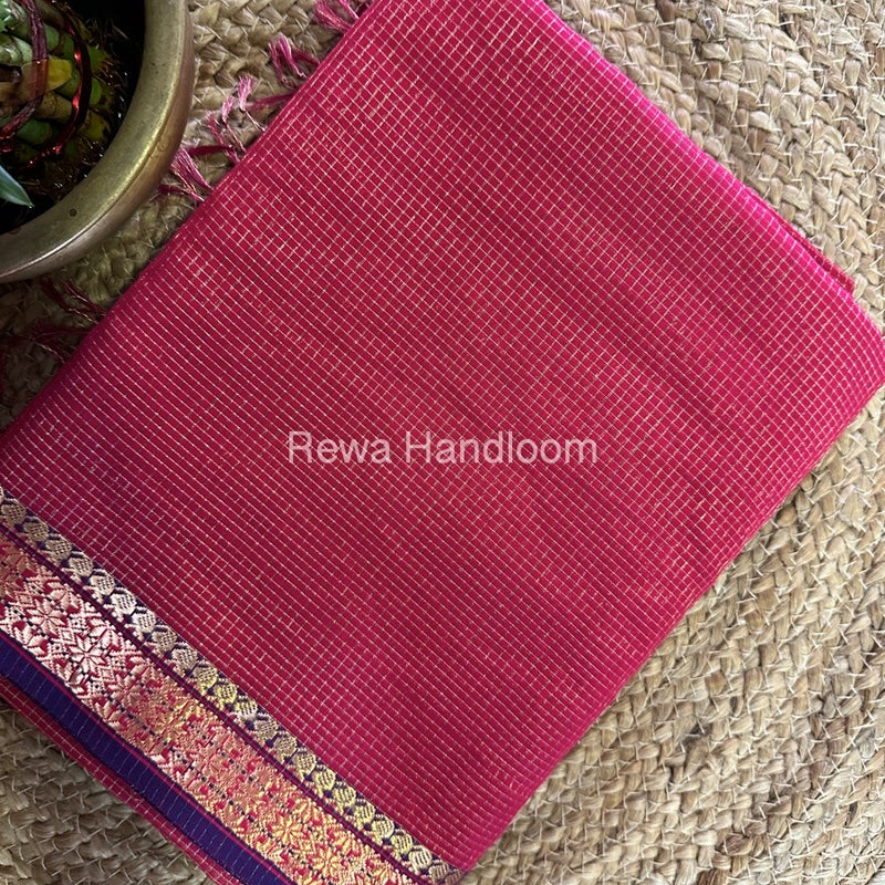 Maheshwari Rani Pink Tissue Silk Saree TCB0053