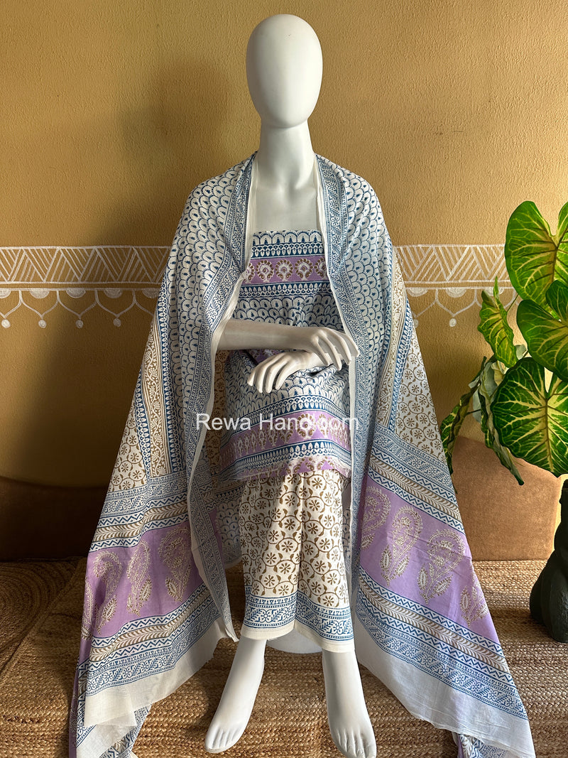 Indigo Bagh Print Suit