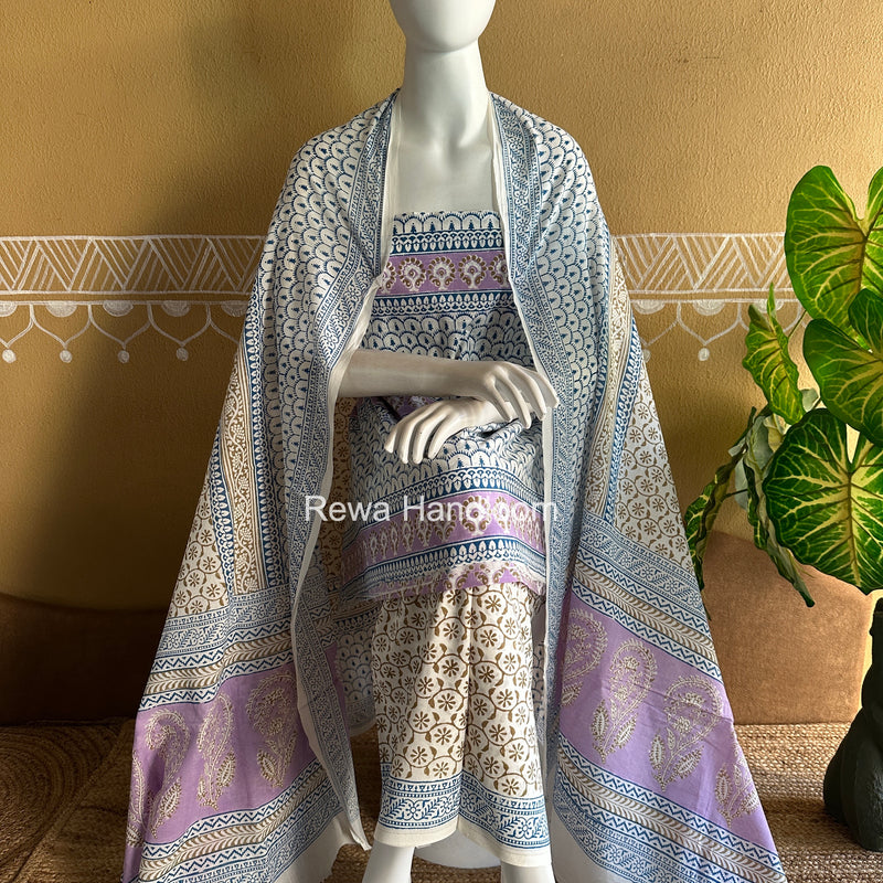 Indigo Bagh Print Suit