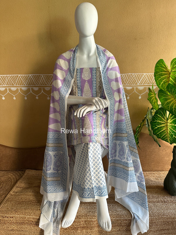 Indigo Bagh Print Suit