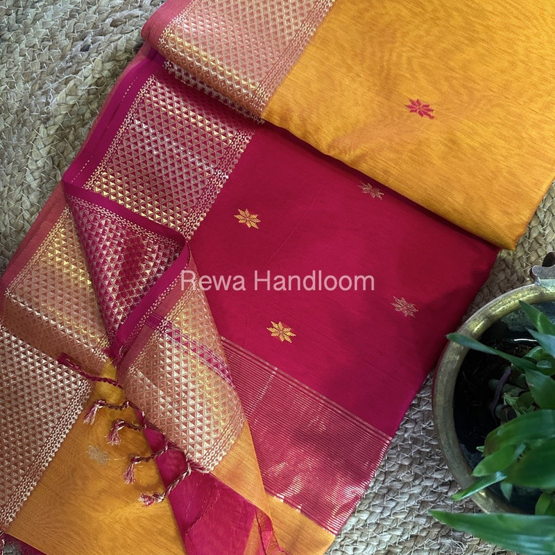 Zari Butti Maheshwari Saree
