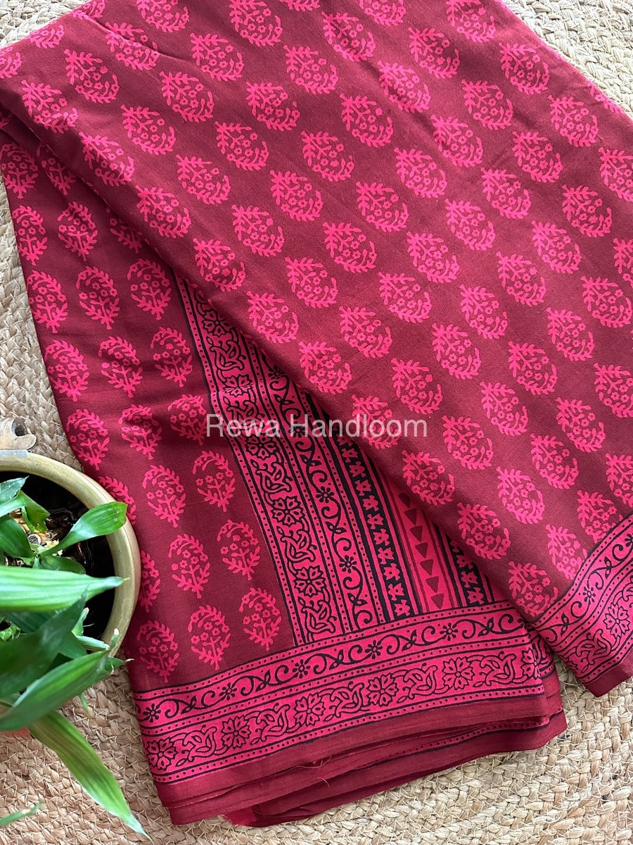  Bagh Print Cotton Saree