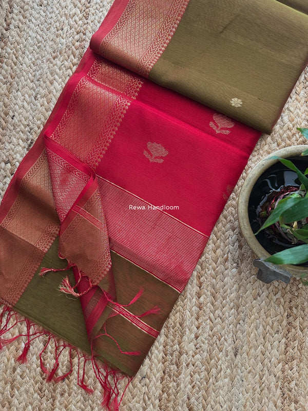 Maheshwari Lotus Butta Saree