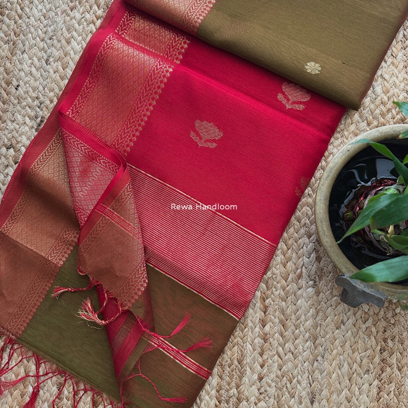 Maheshwari Lotus Butta Saree