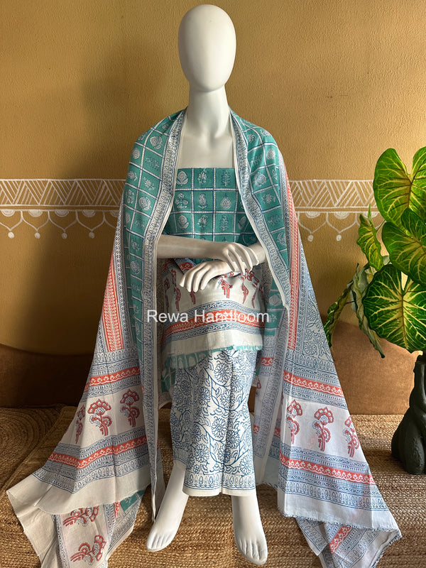  Indigo Bagh Print Suit
