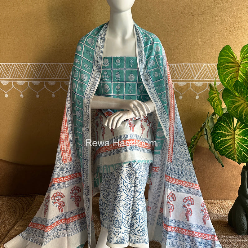  Indigo Bagh Print Suit