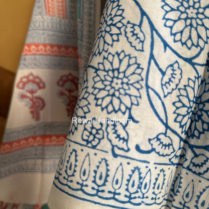 Aqua Green-Blue Indigo Bagh Print Suit BCI096