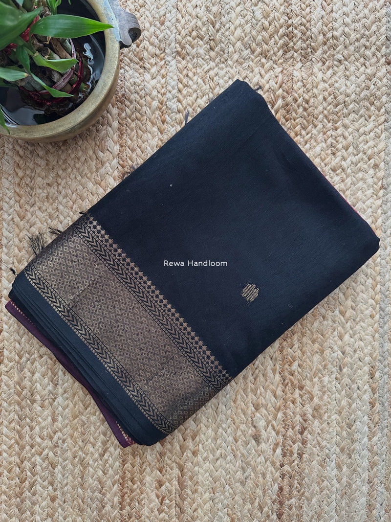 Maheshwari Black Lotus Butta Saree LBS052