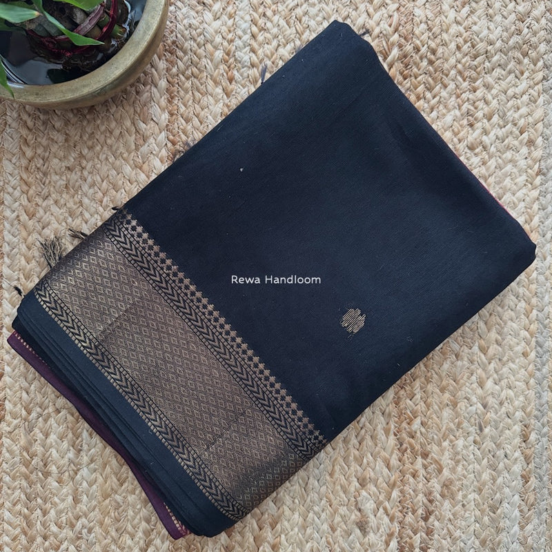 Maheshwari Black Lotus Butta Saree LBS052