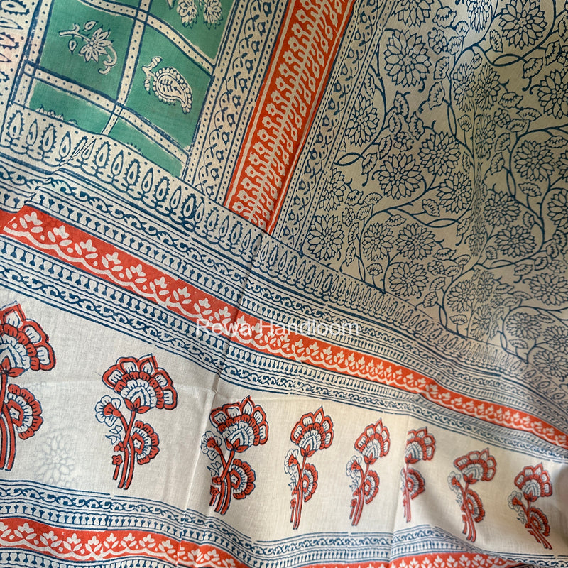 Aqua Green-Blue Indigo Bagh Print Suit BCI096