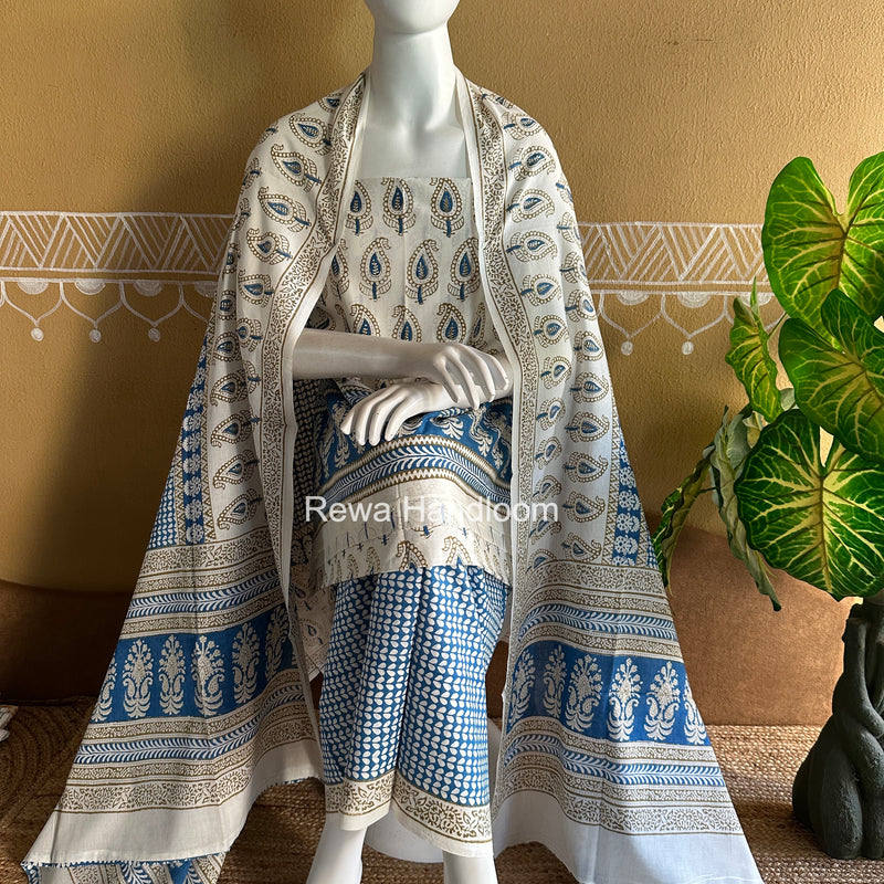 Indigo Bagh Print Suit