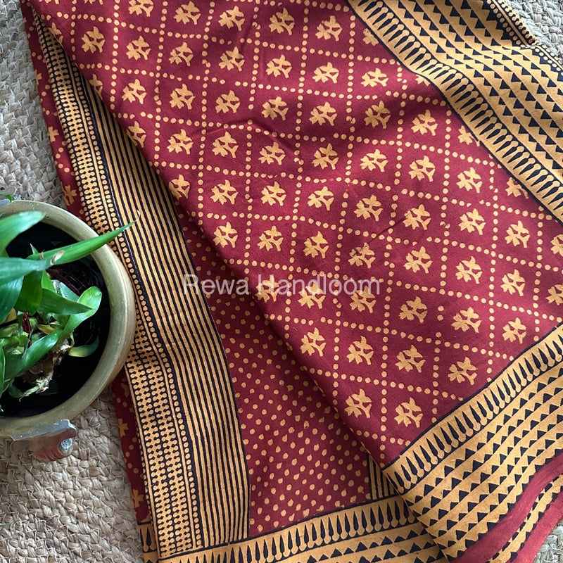 Bagh Print Cotton Saree 