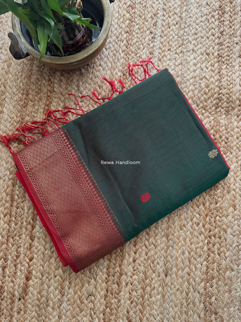 Maheshwari Green Lotus Butta Saree LBS056