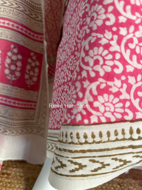 White-Pink Indigo Bagh Print Suit BCI097