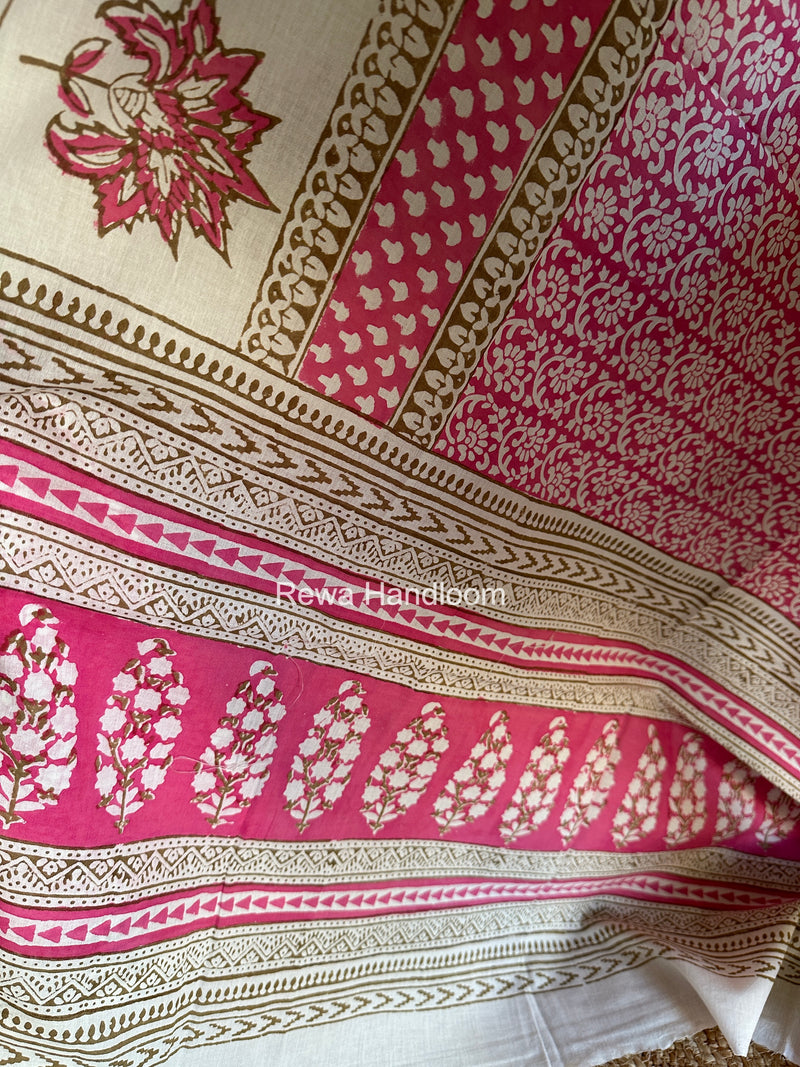 White-Pink Indigo Bagh Print Suit BCI097
