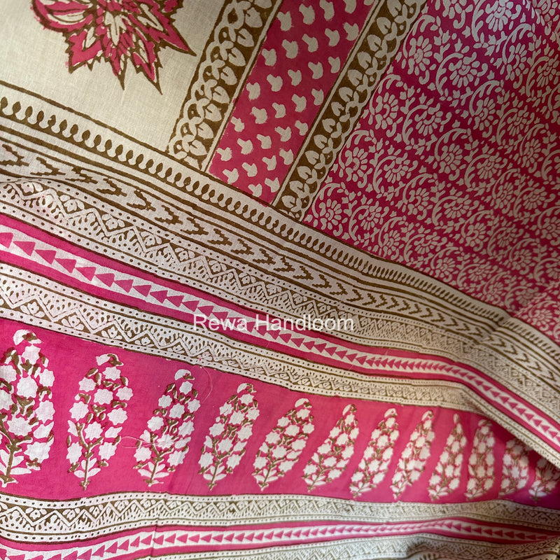White-Pink Indigo Bagh Print Suit BCI097