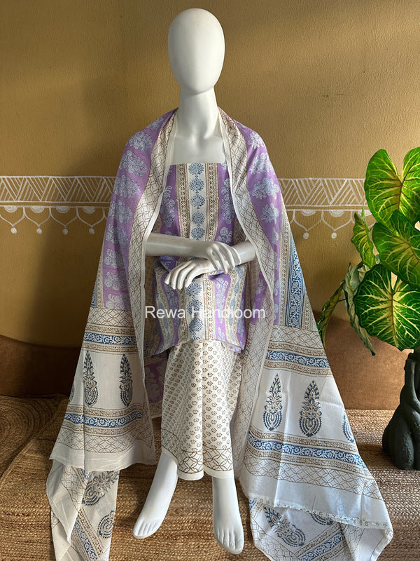 Indigo Bagh Print Suit