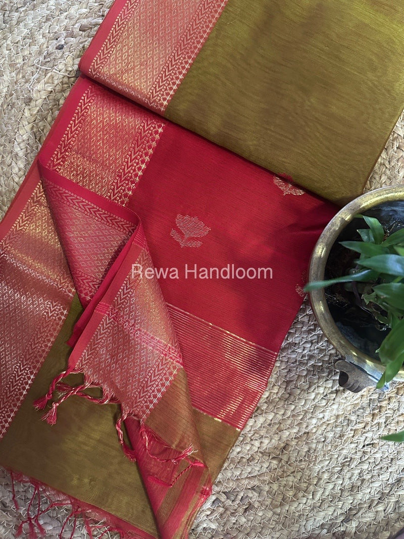  Butta Zari Border Maheshwari Saree