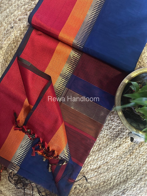 Maheshwari Multicolor Border Saree