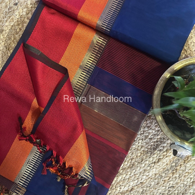 Maheshwari Multicolor Border Saree