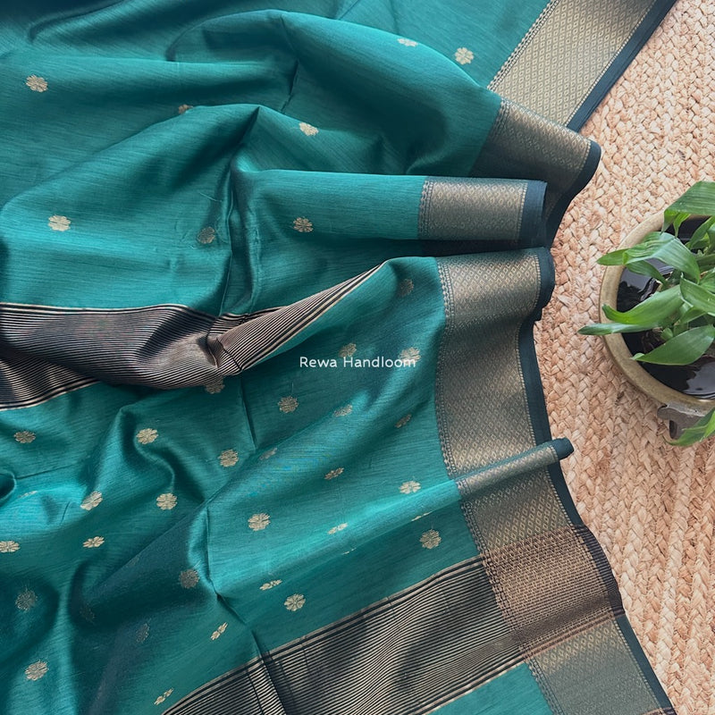 Maheshwari Mint Green Flower Skirt Butti Saree ZSB0133