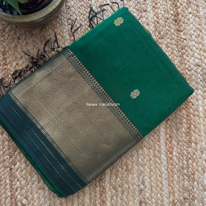 Maheshwari Mehendi Green Flower Skirt Butti Saree ZSB0137