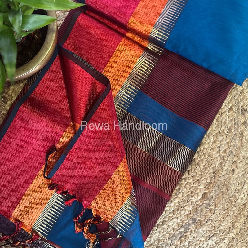 Maheshwari Multicolor Border Saree