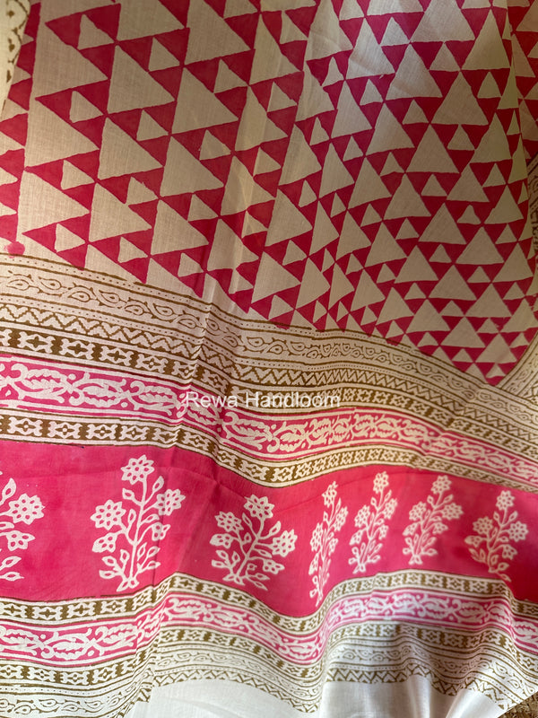 White-Pink Indigo Bagh Print Suit BCI0100