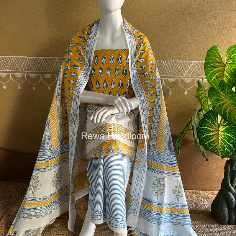 Indigo Bagh Print Suit