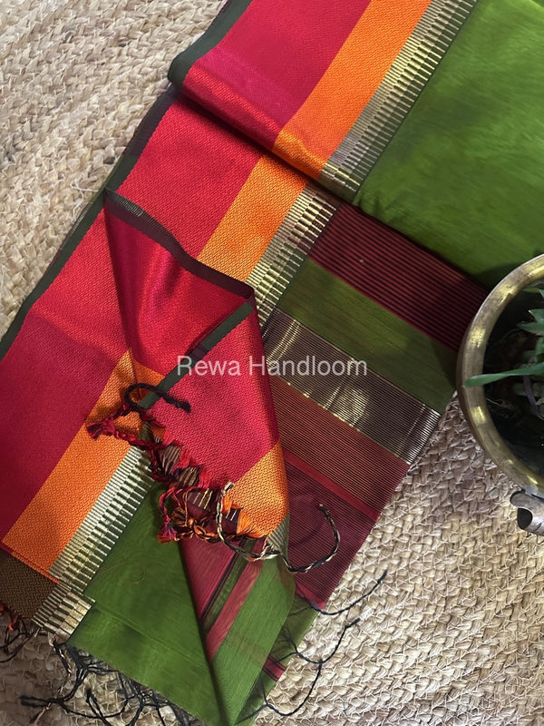 Maheshwari Multicolor Border Saree