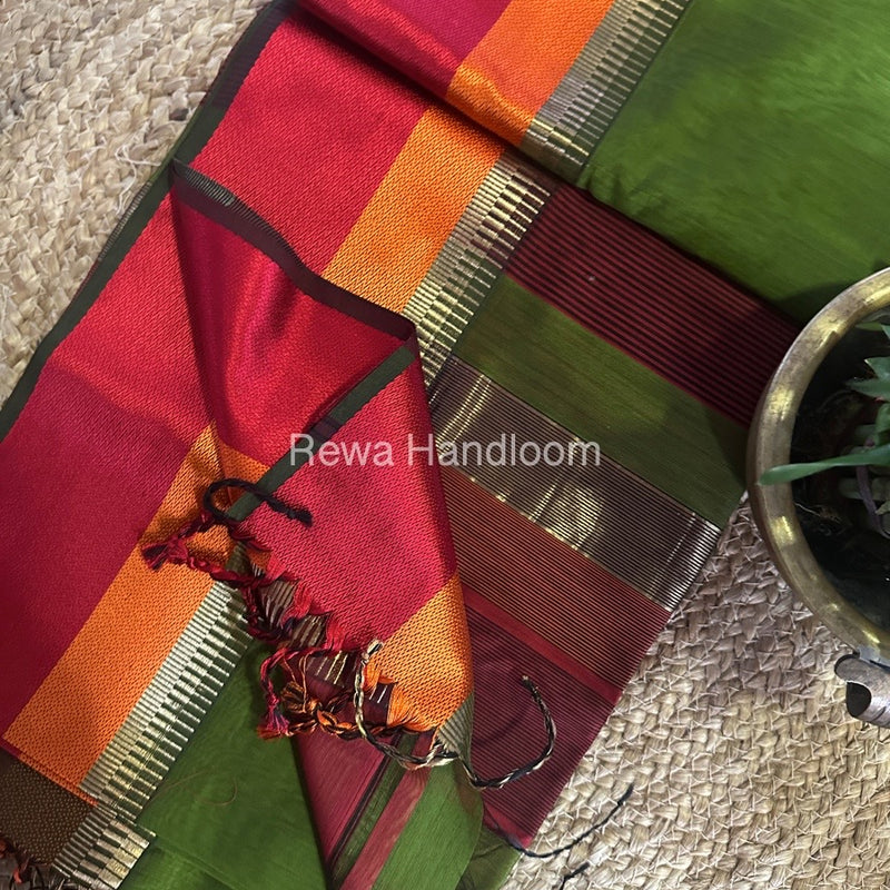 Maheshwari Multicolor Border Saree