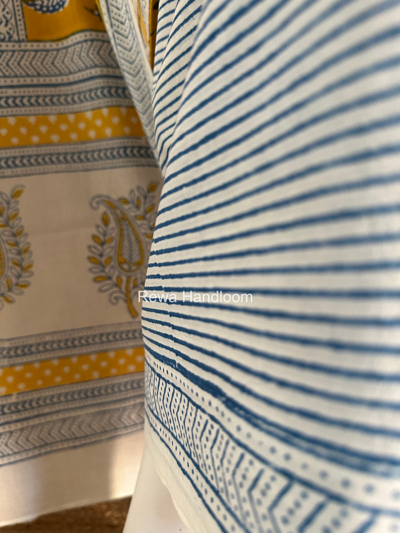 Yellow-Blue Indigo Bagh Print Suit BCI098