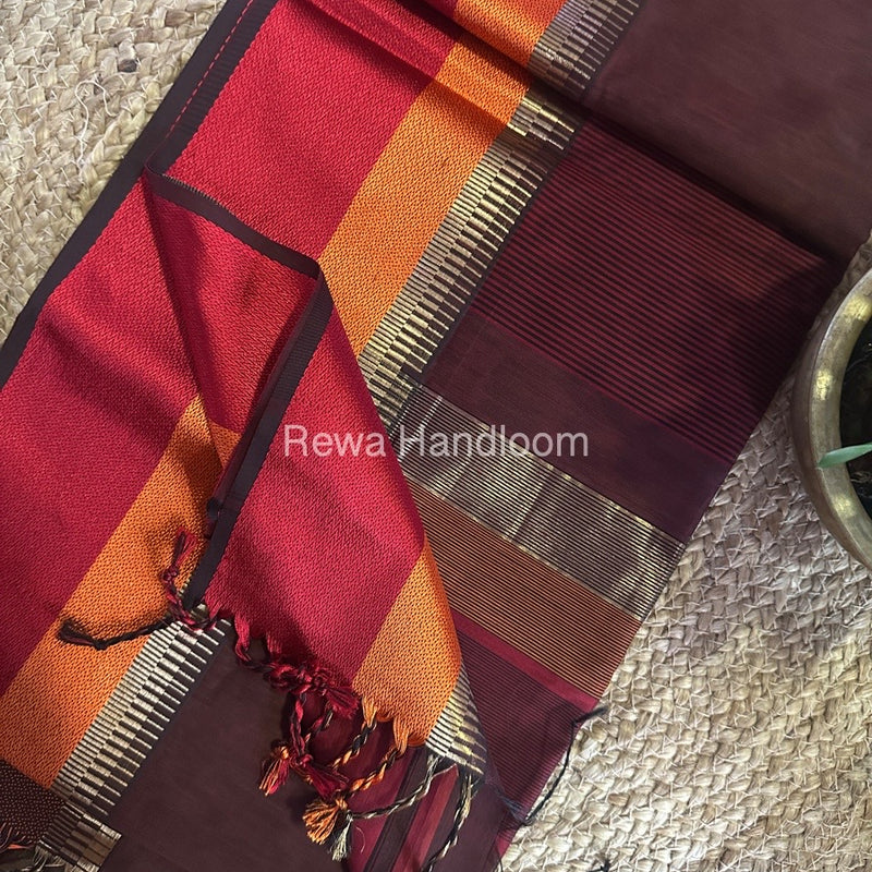 Maheshwari Multicolor Border Saree