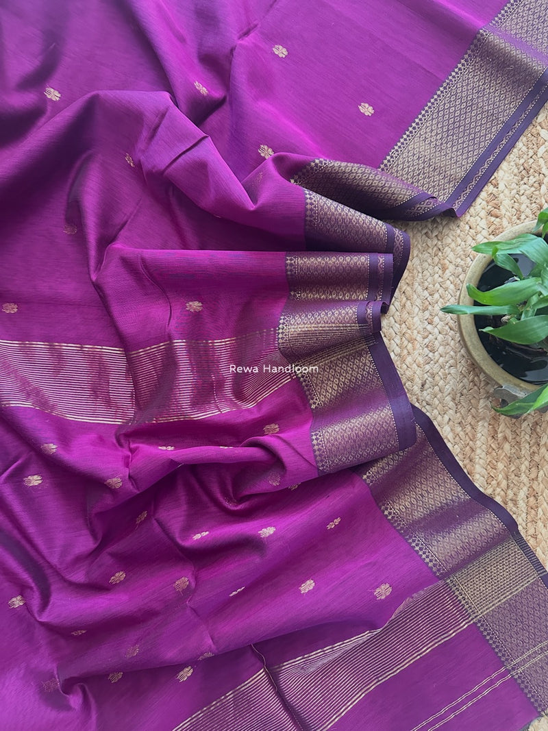 Maheshwari Magenta Flower Skirt Butti Saree ZSB0138