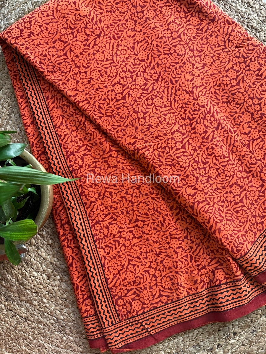  Bagh Print Cotton Saree