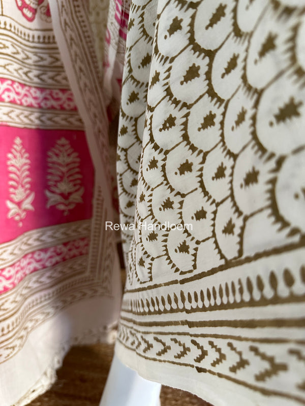 Pink-White Indigo Bagh Print Suit BCI0102