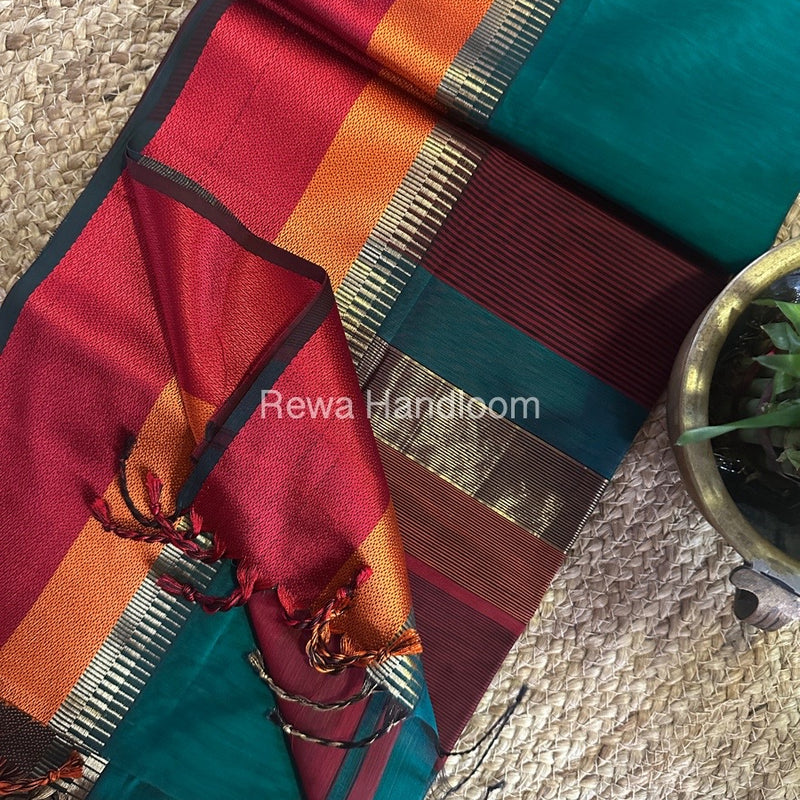 Maheshwari Multicolor Border Saree