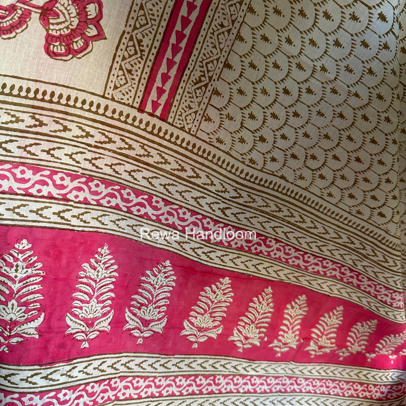 Pink-White Indigo Bagh Print Suit BCI0102