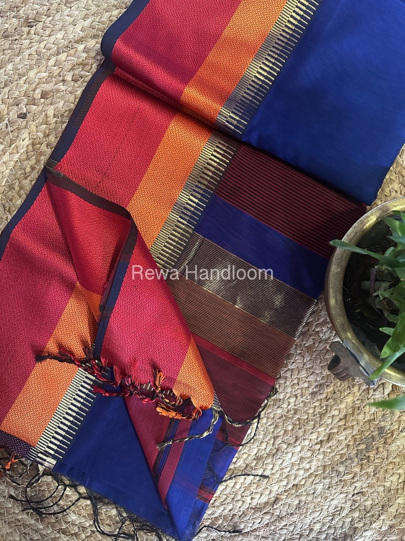 Maheshwari Multicolor Border Saree