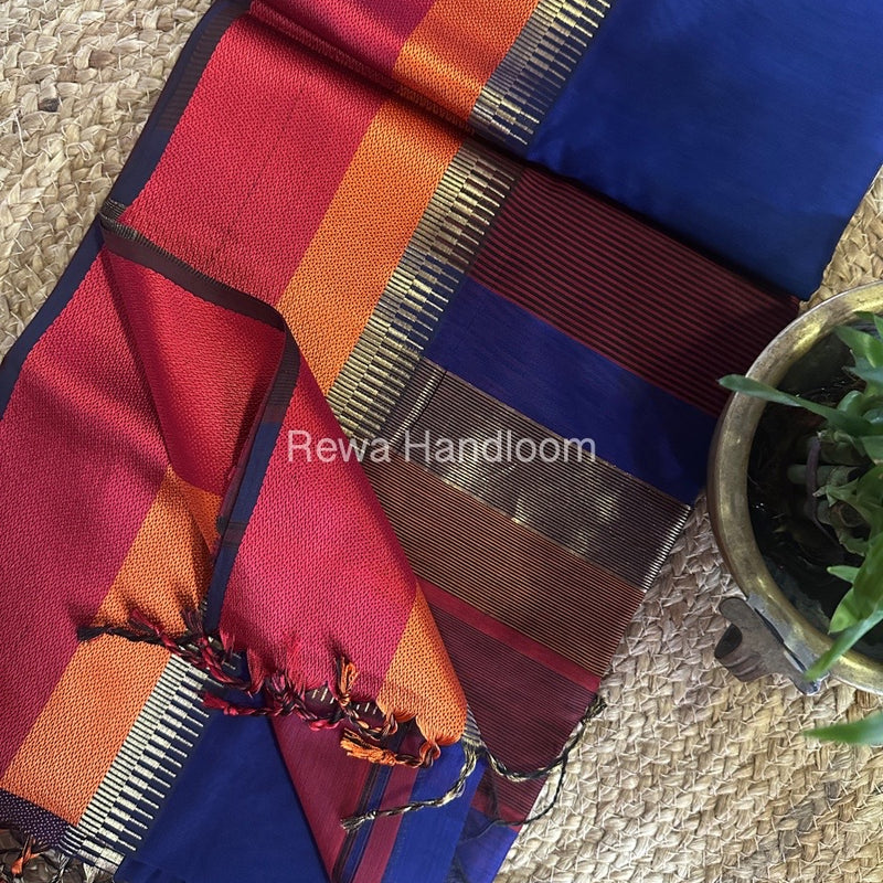 Maheshwari Multicolor Border Saree