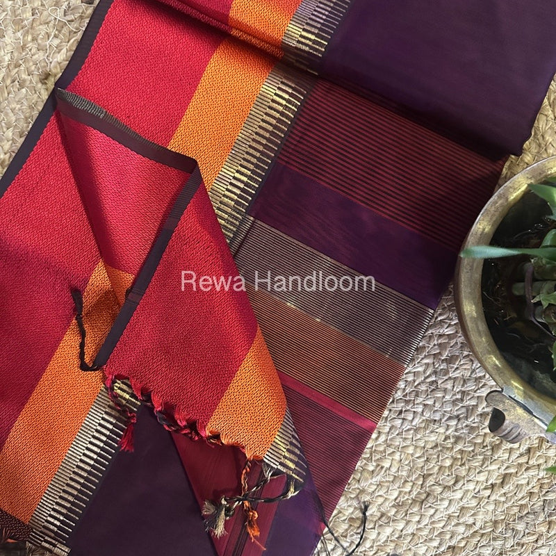 Maheshwari Multicolor Border Saree