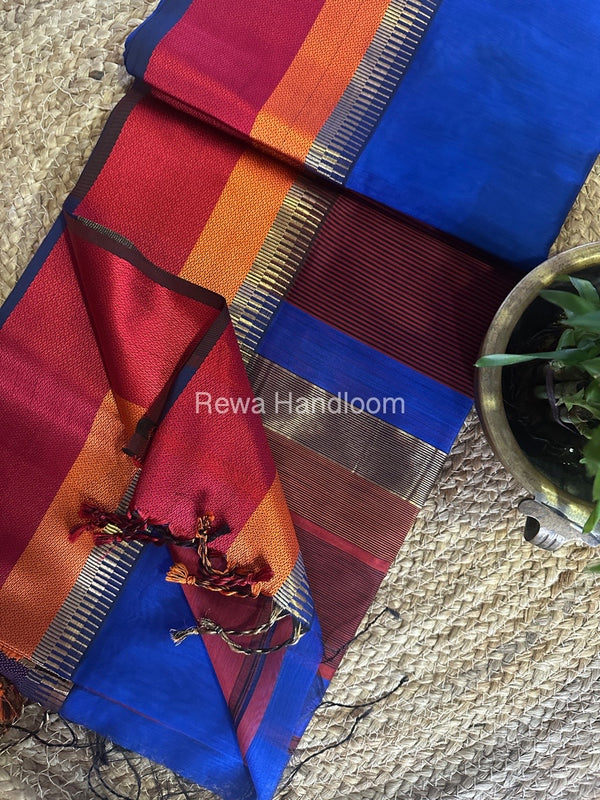 Maheshwari Multicolor Border Saree