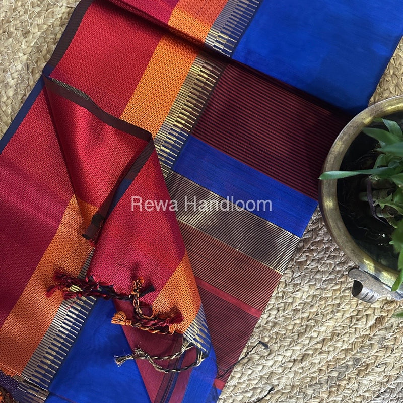 Maheshwari Multicolor Border Saree