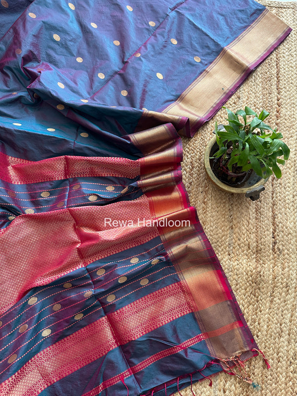 Maheshwari Morpankhi Pure Silk Saree PS080
