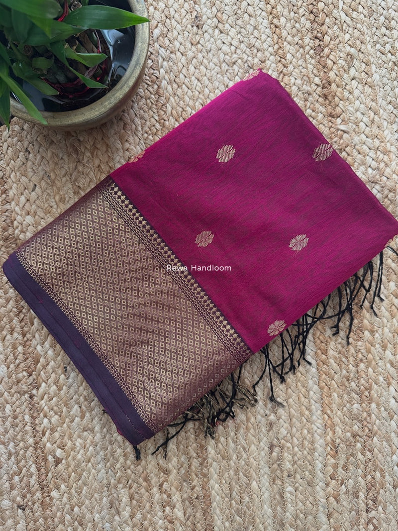 Maheshwari Rani Pink Flower Skirt Butti Saree ZSB0132