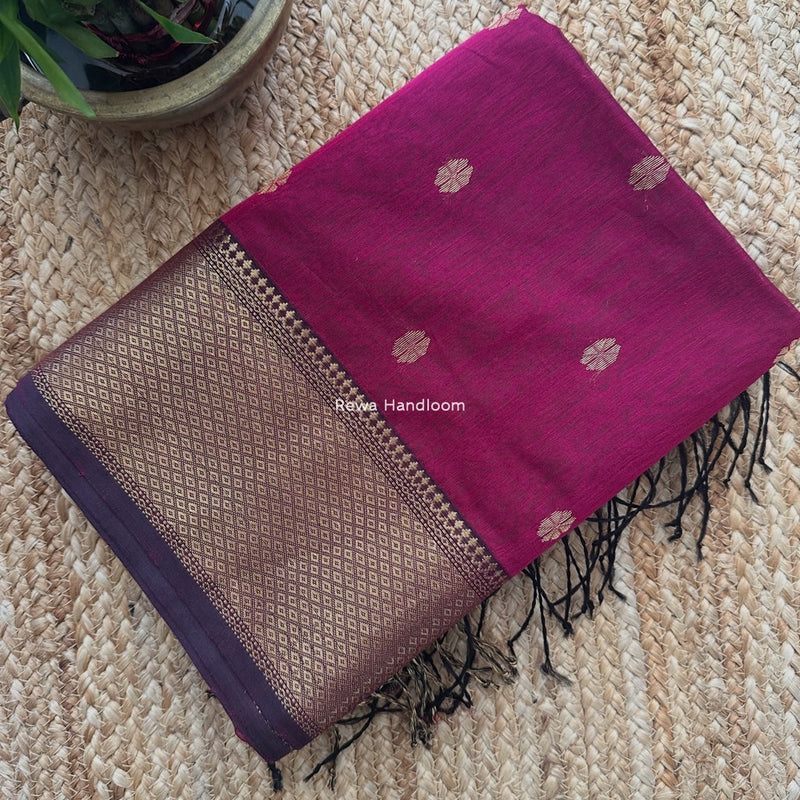 Maheshwari Rani Pink Flower Skirt Butti Saree ZSB0132